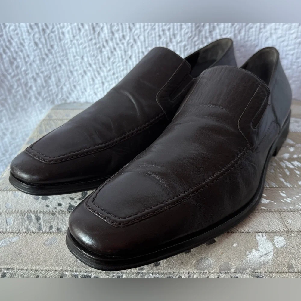 Bruno Magli Dark Brown Leather Loafers – Men’s 14 | Made in Italy